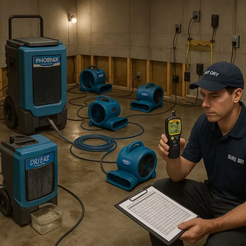 Structural Drying and Dehumidification process in Leona Valley, CA